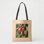 Rijpe rode tomaten en bladeren ontwerp tote bag (Voorkant)