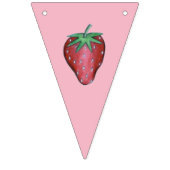Rijpe sappige aardbeien Gelukkige Verjaardag Vlaggetjes (Eerste vlag)