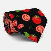 Rijpe tomaten rood zwart fruit Stropdas van de lan (Opgerold)