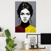 Rijpere meisje, in dubbele kleur lijst poster (Thuiskantoor)