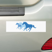 Rijppaarden (blauw) bumpersticker (Op auto)