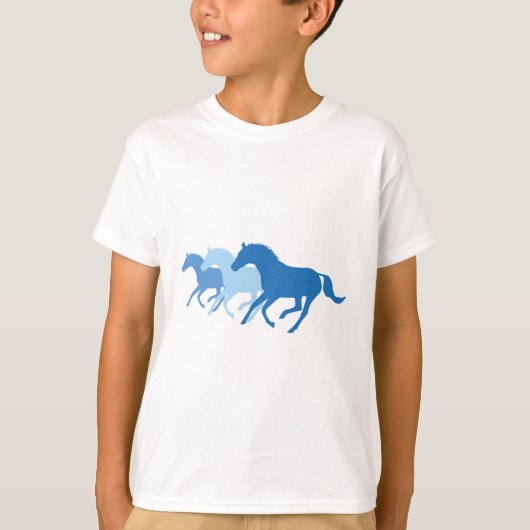 Rijppaarden (blauw) t-shirt (Voorkant)
