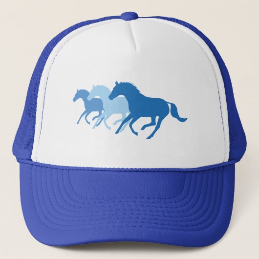 Rijppaarden (blauw) trucker pet (Voorkant)
