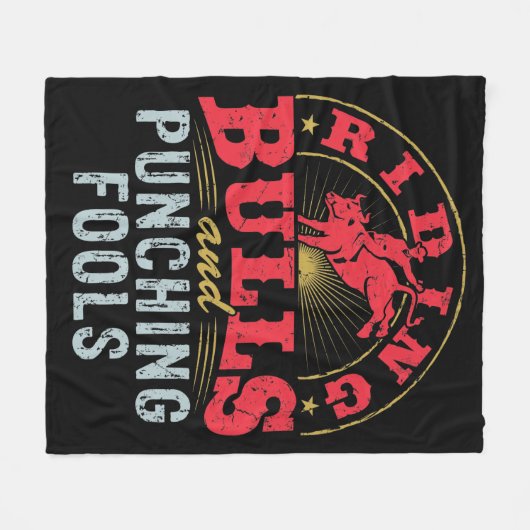 Rijpstieren en Punching Fools Rodeo Fleece Deken (Voorkant (Horizontaal))