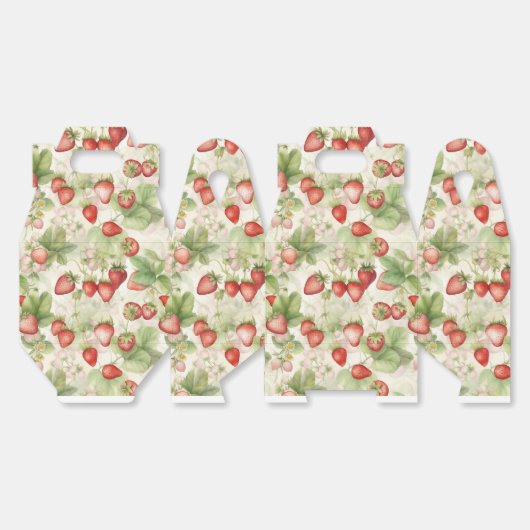 rijpveld, rode aardbeien bedankdoosjes (Ongevouwen)