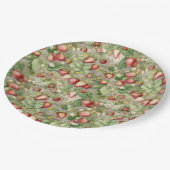 rijpveld, rode aardbeien papieren bordje (Gekanteld)