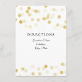 Rijrichting voor bruiloft Gold Foil Glitter Light Informatiekaartje (Achterkant)