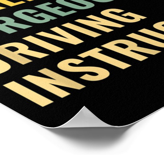 Rijschool Docent Rijinstructeur  Poster (Hoek)