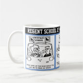 Rijschool. Driving School Cartoons. Koffiemok (Links)