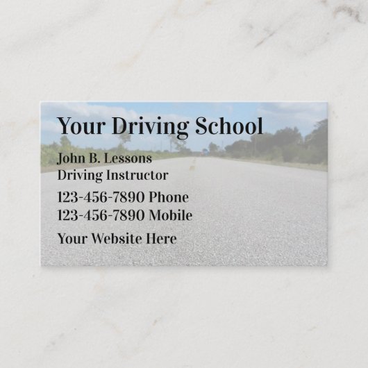 Rijschool Eenvoudige Visitekaartjes (Voorkant)