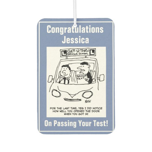 Rijschool. Ingang van de kandidaat-deur Luchtverfrisser (Voorkant)