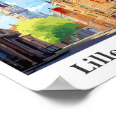 Rijsel Frankrijk Reizen Kunst Vintage Illustratie Poster (Hoek)