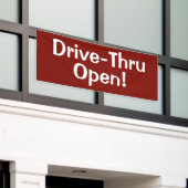 Rijservice geopend! Zakelijke banner (Buitenkant Gebouw)