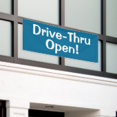 Rijservice geopend! Zakelijke banner (Buitenkant Gebouw)
