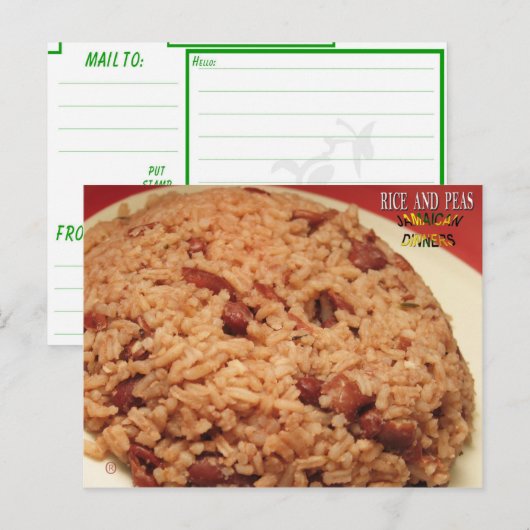 Rijst en erwten briefkaart (Voorkant / Achterkant)