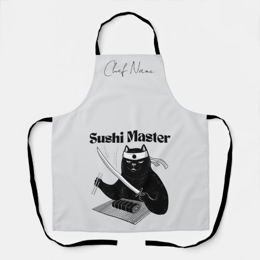 Rijst en glans, sushi kat schort (Voorkant)