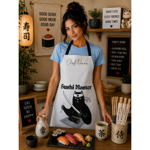 Rijst en glans, sushi kat schort