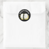 Rijst en schijn Funny Sushi Pun Dark BG Ronde Sticker (Tas)