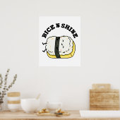 Rijst en Shine Funny Sushi Pun Poster (Keuken)
