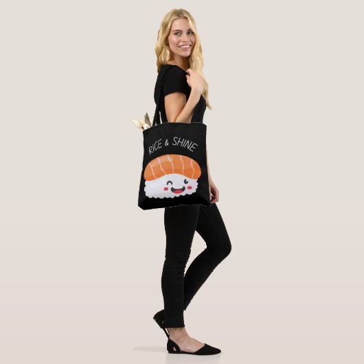 Rijst en Shine Kawaii Sushi canvas tas (Op model)