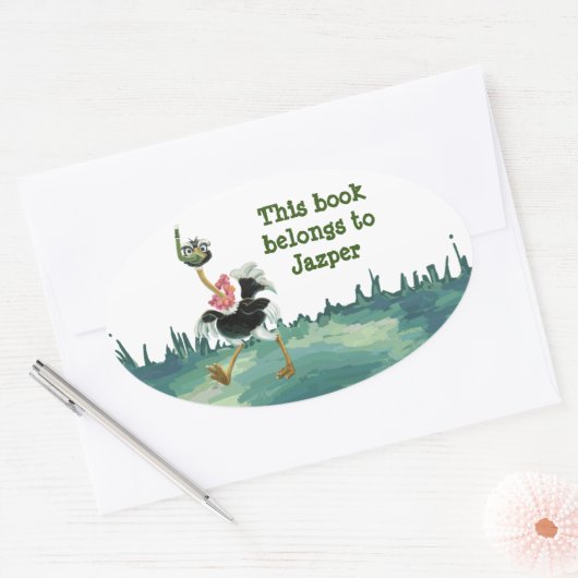 Rijst in de moeras ovale sticker (Envelop)