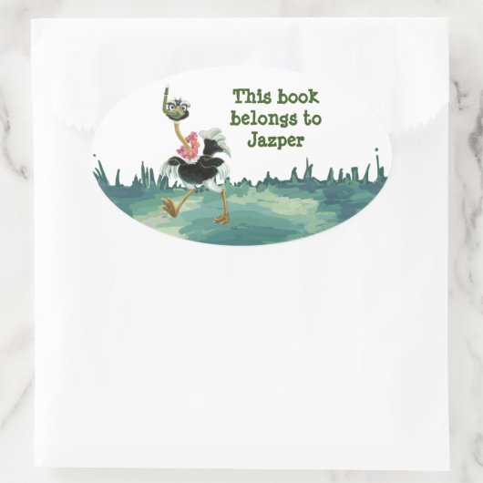 Rijst in de moeras ovale sticker (Tas)