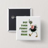 Rijst in de moeras vierkante button 5,1 cm (Voorkant /achterkant)