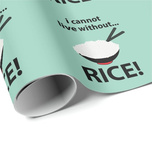 Rijst kom ik kan niet leven zonder rijst cadeaupapier (Rol Hoek)