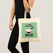 Rijst kom ik kan niet leven zonder rijst tote bag (Voorkant (product))