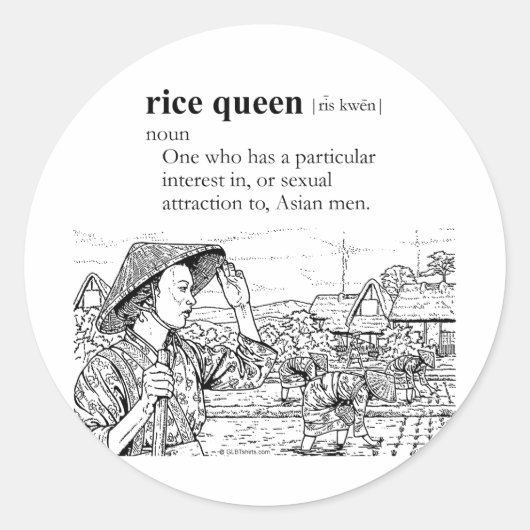 RIJST KONINGIN RONDE STICKER (Voorkant)