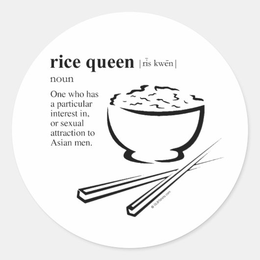 RIJST KONINGIN RONDE STICKER (Voorkant)
