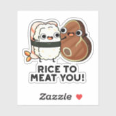 Rijst om je te bevruchten Funny Sushi Steak Pun Sticker (Vel)