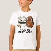 Rijst om je te bevruchten Funny Sushi Steak Pun T-shirt (Voorkant)