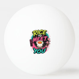 Rijst om je te ontmoeten – Cute Kawaii Sushi Desig Pingpongbal