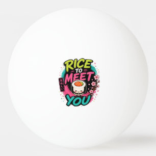 Rijst om je te ontmoeten – Cute Kawaii Sushi Desig Pingpongbal