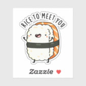 Rijst om je te ontmoeten Funny Sushi Pun Sticker (Vel)