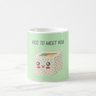 Rijst om je te ontmoeten Kawaii Sushi Coffee Mok