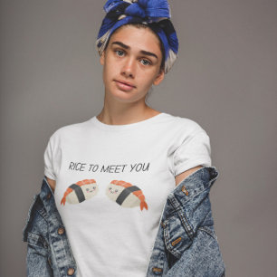 Rijst om je te ontmoeten Kawaii Sushi T-shirt