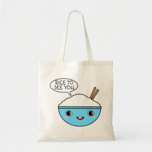 Rijst om u te zien tote bag