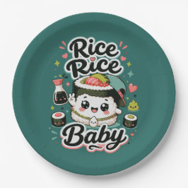 Rijst Rijst Baby Kawaii Sushi Papieren Bordje