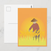 Rijst telen briefkaart (Voorkant / Achterkant)