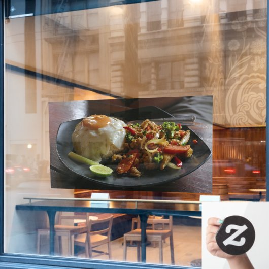 Rijst Thailand Asia Thai Food Restaurant Afbeeldin Raamsticker (Cafe Raam)