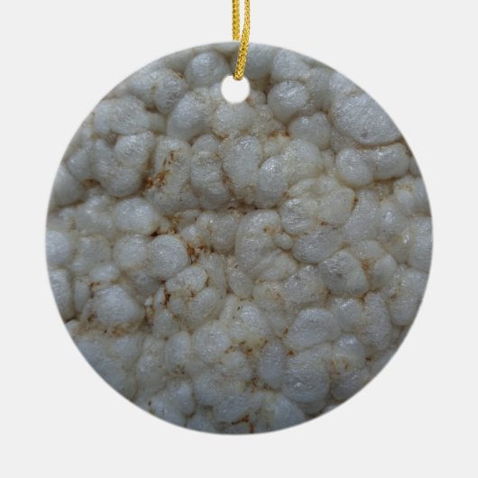 RijstCake, gezond voedsel, witte snack Keramisch Ornament (Voorkant)
