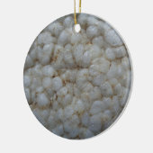 RijstCake, gezond voedsel, witte snack Keramisch Ornament (Links)