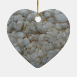RijstCake, gezond voedsel, witte snack Keramisch Ornament