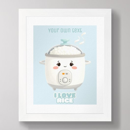 Rijstkoker Ik hou van rijst keuken muur kunst Poster