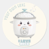 Rijstkoker Ik hou van rijstkawaii Sticker (Voorkant)