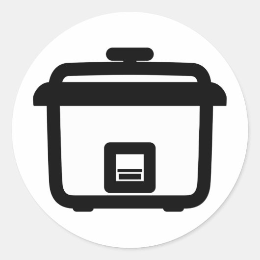 Rijstkoker ~ Japanse stijl keukenapparaat Ronde Sticker (Voorkant)