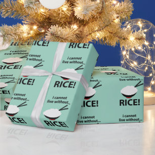 Rijstkom Ik kan niet leven zonder rijst Cadeaupapier