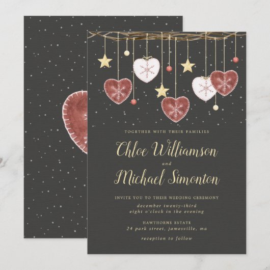 Rijstland Heart Winter Weddenschap Kaart (Voorkant / Achterkant)